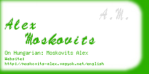 alex moskovits business card